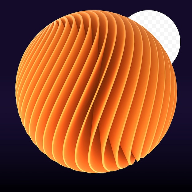 PSD an orange paper ball with a white circle on it