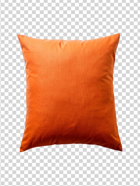 Orange pillow isolated on transparent background