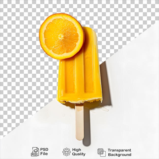 PSD orange popsicle stick with clear background