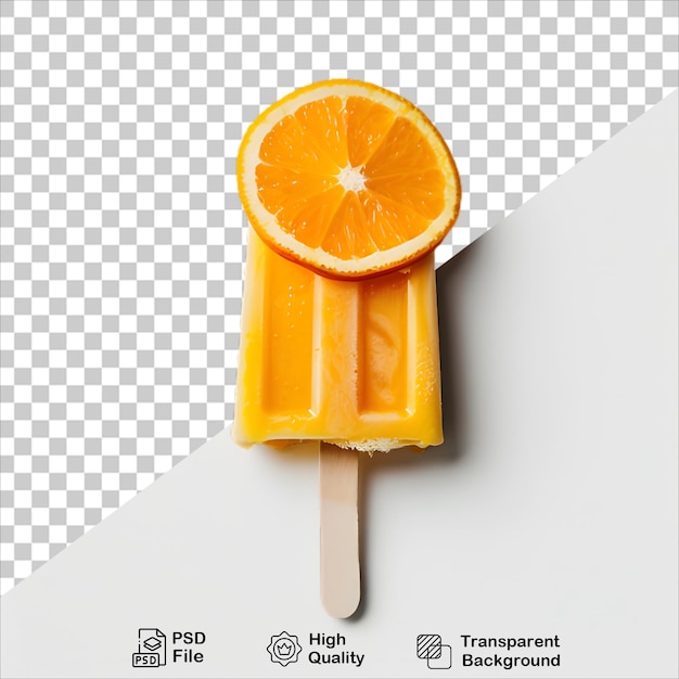 Orange Popsicle Stick with Clear Background