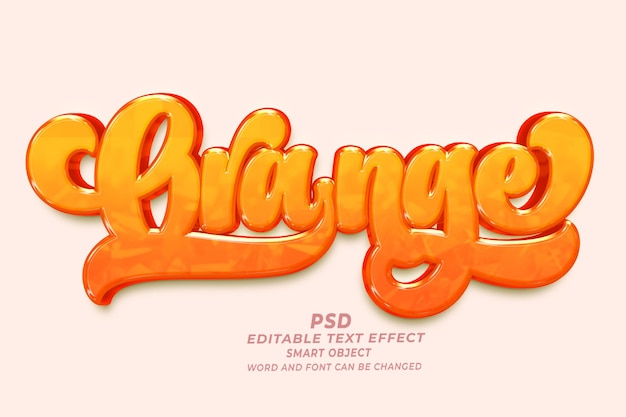 Orange PSD 3d Editable Text Effect