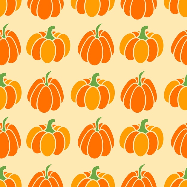 PSD orange pumpkin repeat pattern on beige background