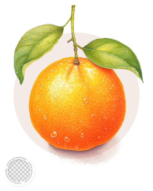 PSD orange realist illustration on transparent background