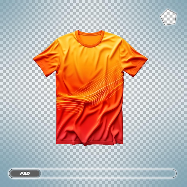 Orange and Red Gradient TShirt Mockup Isolated on transparent background