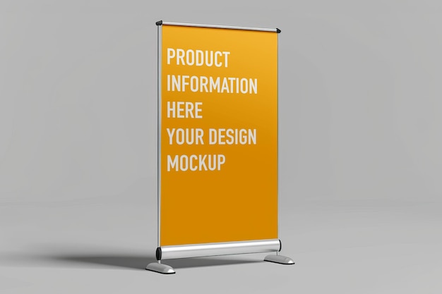 PSD orange rollup banner mockup generative ai