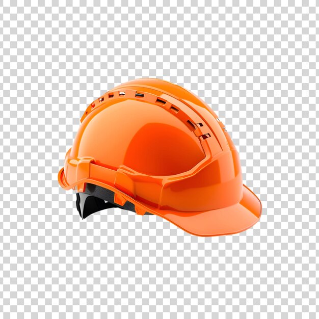 PSD orange safety engineer helmet isolated on a white background