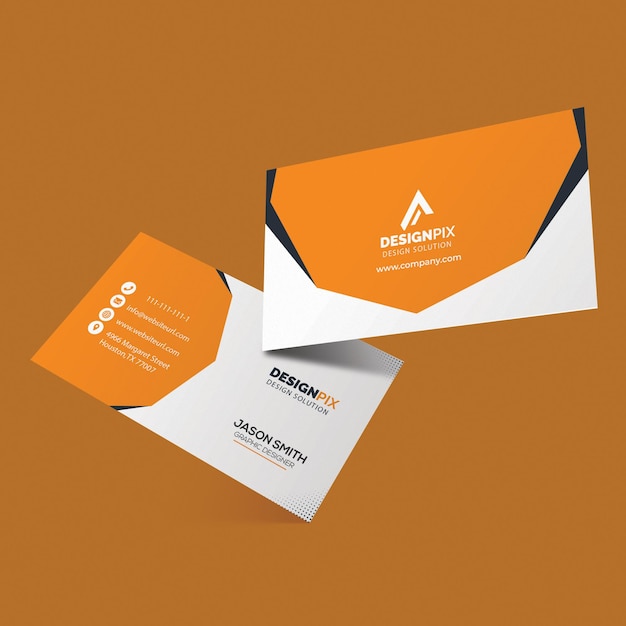 Orange shape Elegant business card