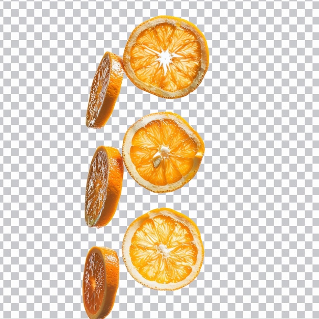 PSD orange slices on a transparent background with the word oranges