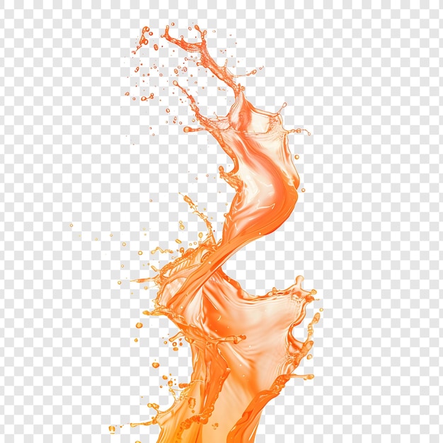 PSD orange splash water on transparent background