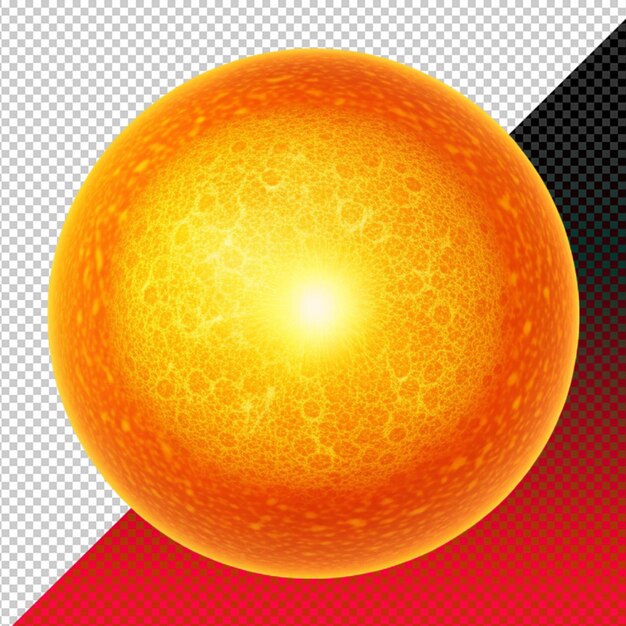 PSD an orange sun without rays on transperent background