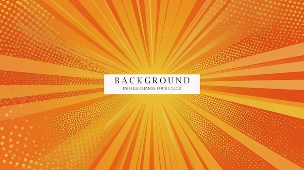 Orange Sunburst Pattern Background psd