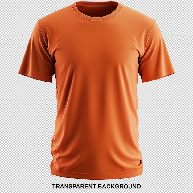 orange t shirt mockup isolated on white