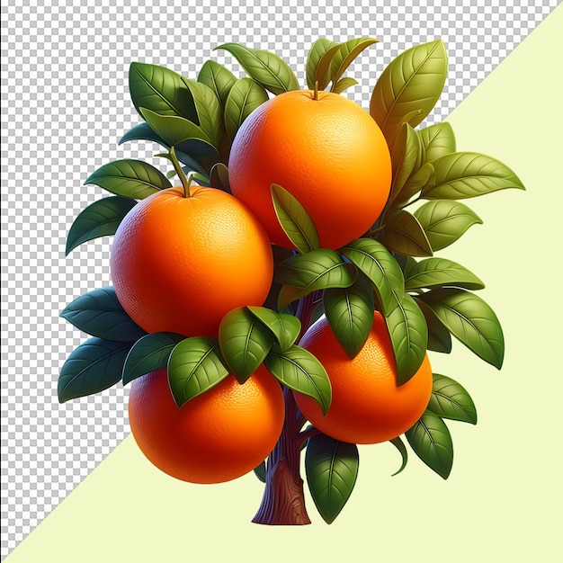 Orange on transparent background