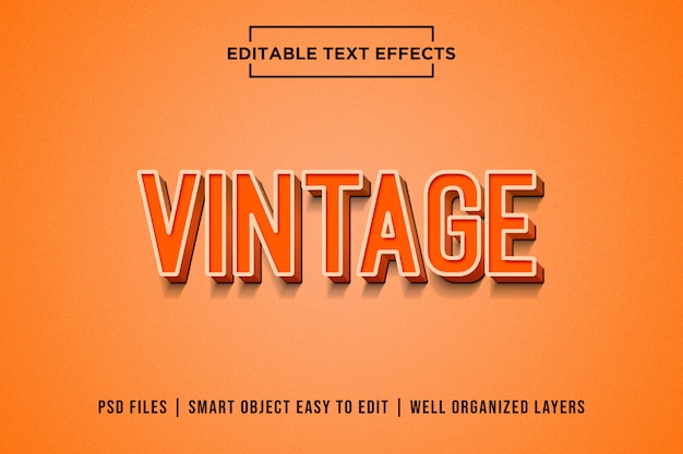 Orange Vintage text effect