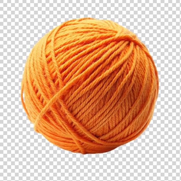 PSD orange yarn ball isolated on transparent background