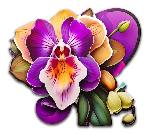 Orchid Flower design PSD