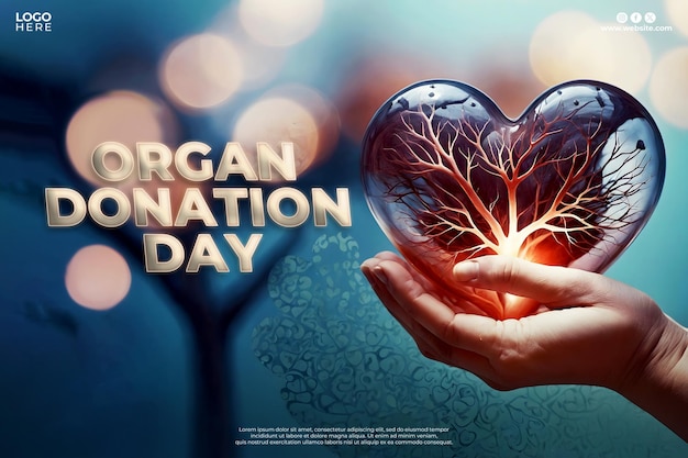 PSD organ donation day social media post template design