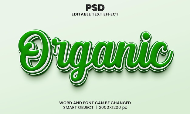 Organic 3d editable text effect Premium Psd with background