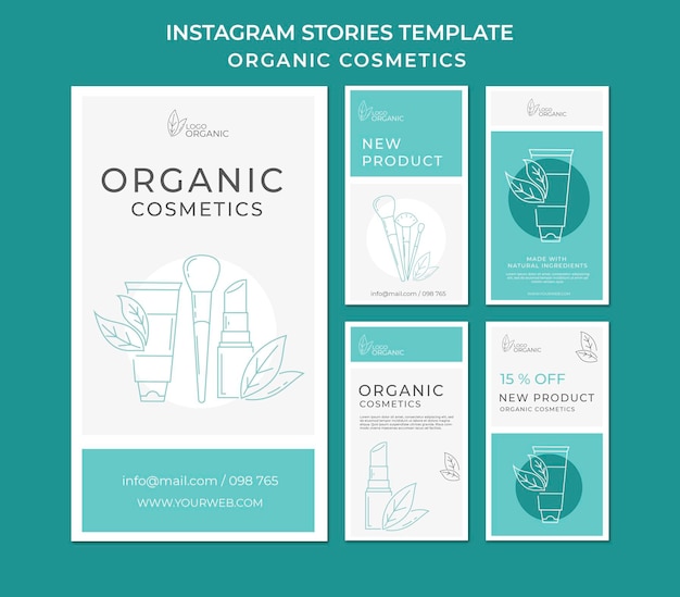 PSD organic cosmetics instagram stories template