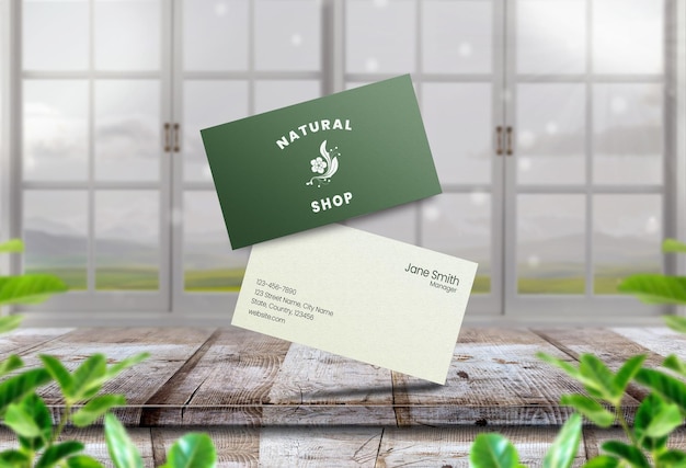 Organic Impressions PSD Mockup for Natural Business Cards