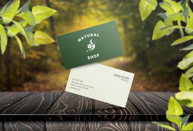 Organic Impressions PSD Mockup for Natural Business Cards