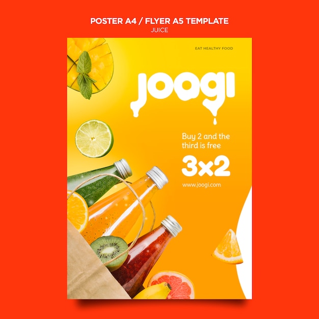 PSD organic juice poster template