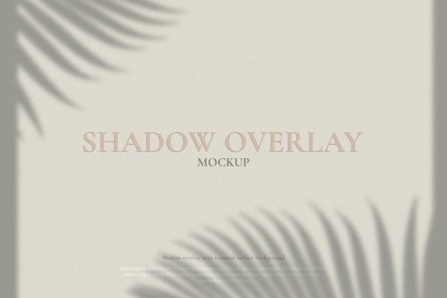 Organic palm leaf shadow overlay mockup on textured surface background