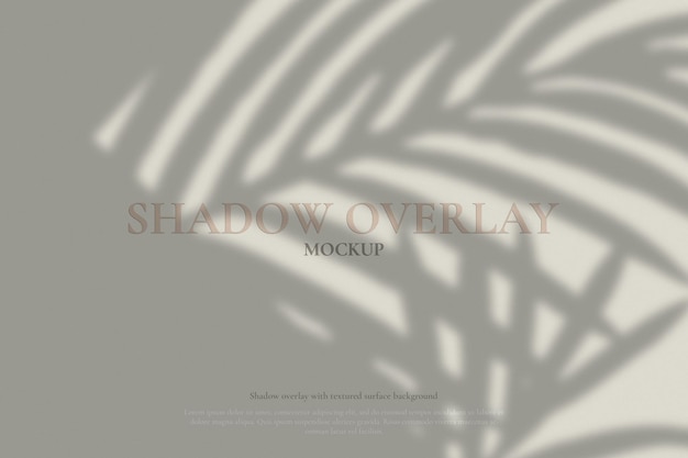 Organic palm leaf shadow overlay mockup on textured surface background