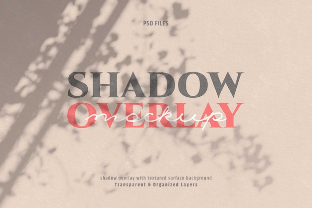 Organic Shadow Overlay Mockup on textured surface background Psd