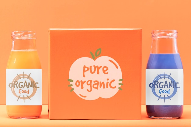 Organic smoothies in bottles