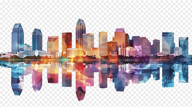 PSD orlando city skyline isolated on transparent background