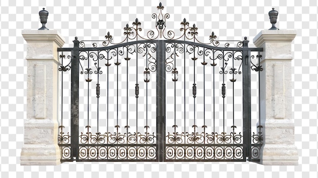 PSD ornamental gate isolate on transparency background