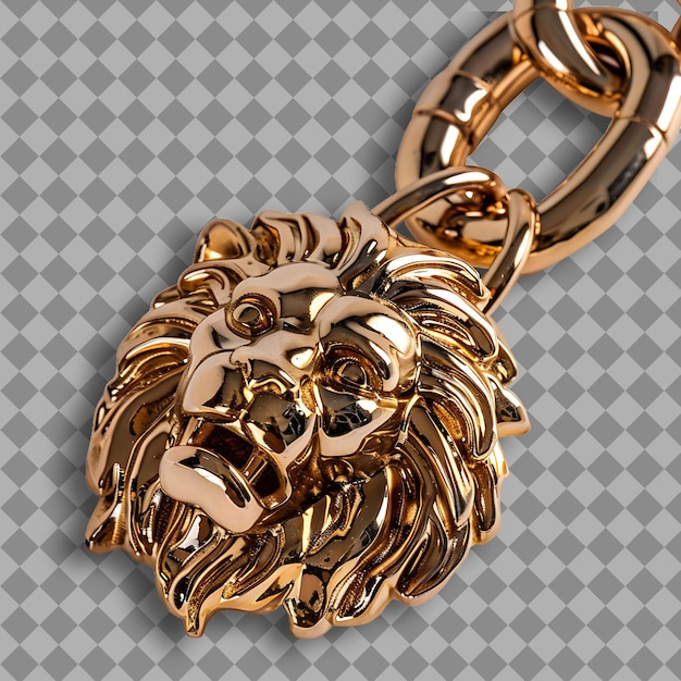 PSD ornate flail of gold featuring a head shaped like a lions he png game asset on clean background