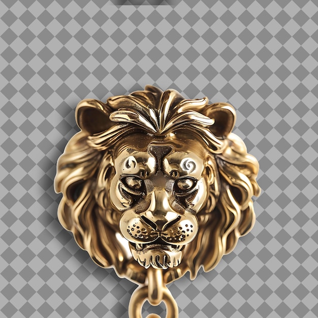 PSD ornate flail of gold featuring a head shaped like a lions he png game asset on clean background