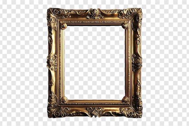 PSD ornate gold picture frame cut out