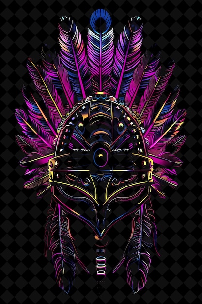 Ornate Helmet 16 Bit Pixel With Feathers and Gold Trims With Y2K Shape Neon Color Art Collections