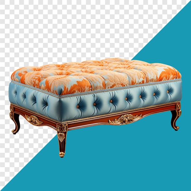 an ottoman chair transparent background isolated image generative AI