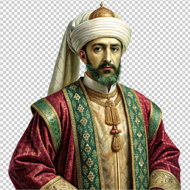 PSD ottoman sultan on caftan png