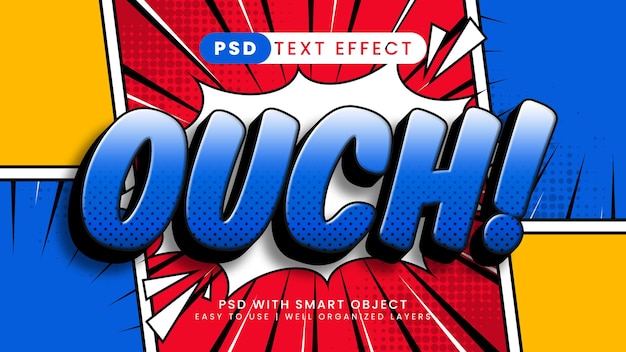 Ouch comic and cartoon 3d editable text effect