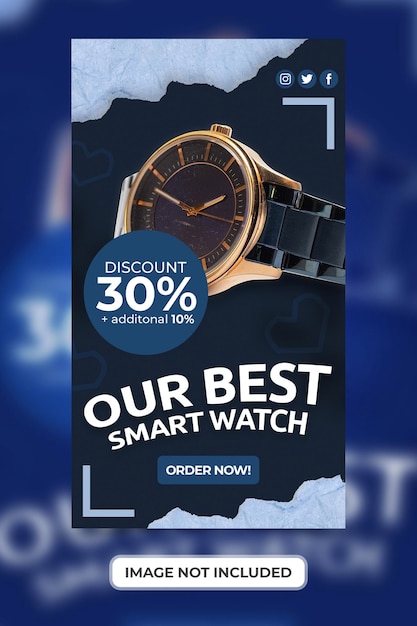 PSD our best smart watch sale promotion with social media stories template premium psd