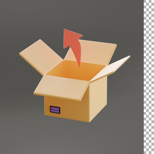 Out Arrow With Box 3d Illustration