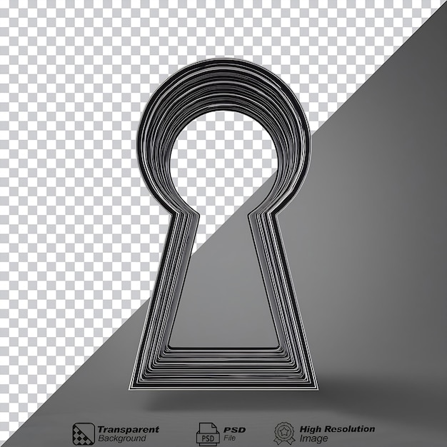 PSD out line key hole icon black isolated on transparent background