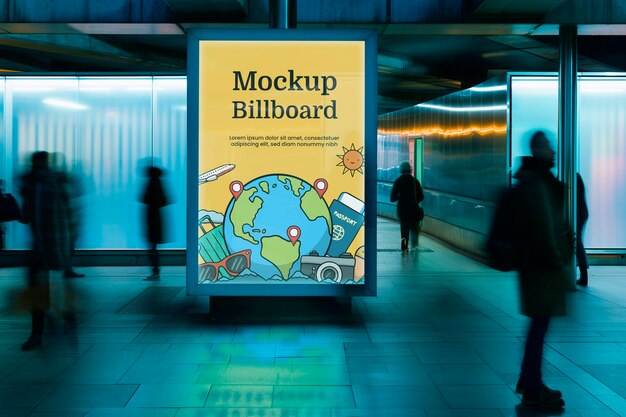 Outdoor advertising banner mockup