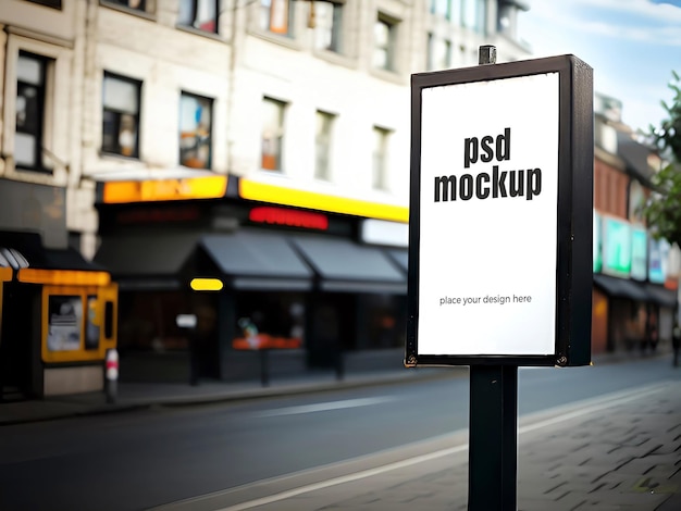 Outdoor Advertising Mockup City Poster Template Store signs mockups