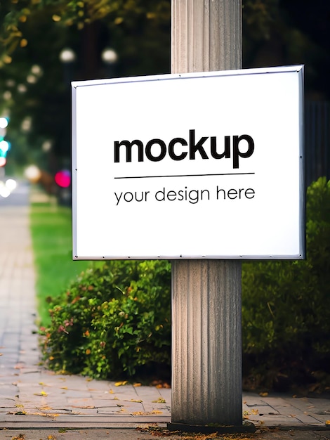 Outdoor Advertising Mockup Street Shop Sign Signage Logo Template