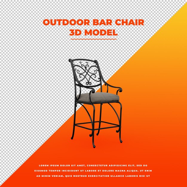 Outdoor Bar Chair 3d isolated model