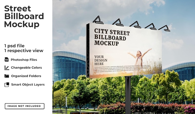 Outdoor big advertising billboard mockup