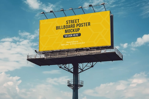 Outdoor billboard mockup commercial advertisement template