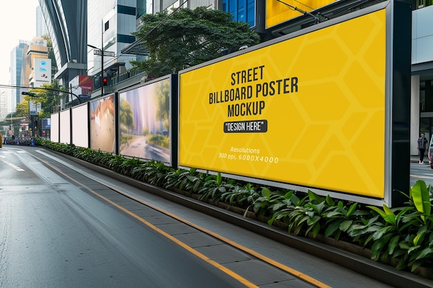 Outdoor billboard mockup commercial advertisement template