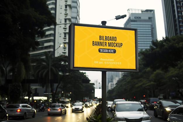 Outdoor billboard mockup commercial advertisement template